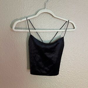 Garage Black Fitted Crop Camisole